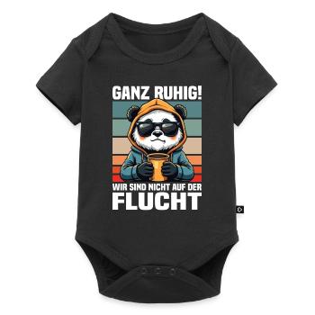 Calm down! We are not on the run Panda - Baby Premium short-sleeve bodysuit - black - Front