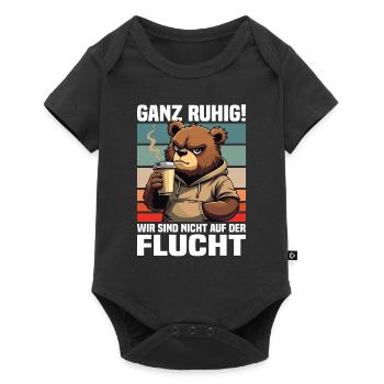 Calm down! We're not on the run bear - Baby Premium short-sleeve bodysuit - black - Front