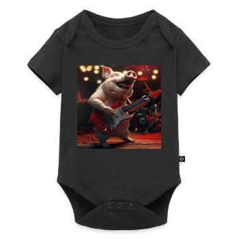 Pig - Baby Premium short-sleeve bodysuit - black - Front