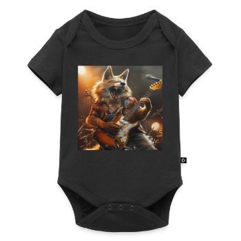 Wolf - Baby Premium short-sleeve bodysuit - black - Front