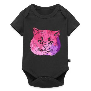 British Shorthair cat Colorful - Baby Premium short-sleeve bodysuit - black - Front