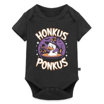 Honkus Ponkus Funny Duck Witch Halloween Magic - Baby Premium short-sleeve bodysuit - black - Front