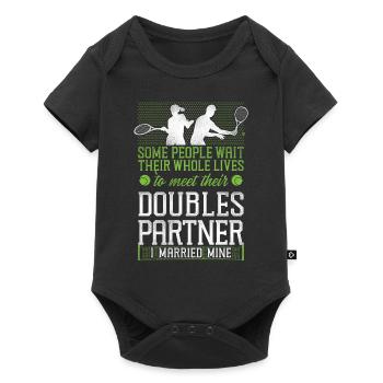 Funny Tennis Player Racket Husband - Baby Premium short-sleeve bodysuit - black - Front