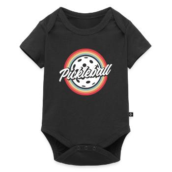 Pickleball Retro Rainbow Style - Baby Premium short-sleeve bodysuit - black - Front