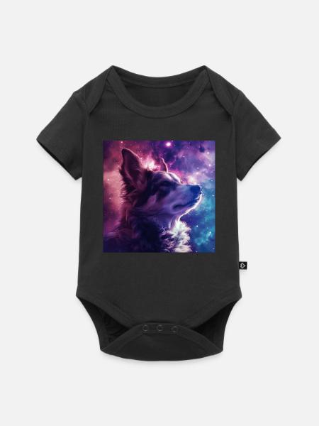Hund - Baby Premium Kurzarmbody - Schwarz