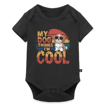 Shi shitzu mon chien pense que je suis cool - Body à manches courtes Premium Bébé - noir - Devant