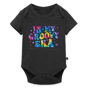 Groovy Tie Dye Peace Love Sign Retro Hippie - Baby Premium short-sleeve bodysuit - black - Front