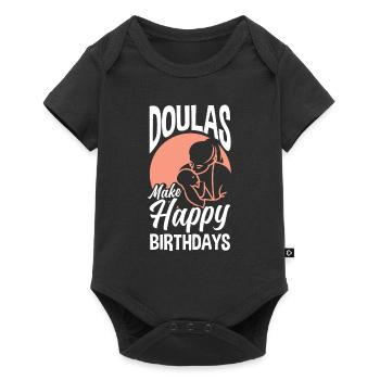 Doula Geschenk Doula Doulas - Baby Premium Kurzarmbody - Schwarz - Vorne