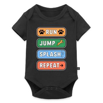 Dock Diving Spruch Dog Diving Dock Diving Geschenk - Baby Premium Kurzarmbody - Schwarz - Vorne