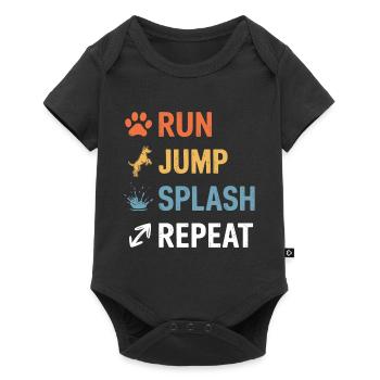 Dock Diving Spruch Dog Diving Dock Diving Geschenk - Baby Premium Kurzarmbody - Schwarz - Vorne
