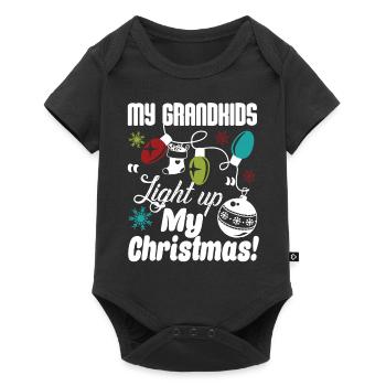 Grandkid My Grandkids Light Up My Christmas - Baby Premium short-sleeve bodysuit - black - Front
