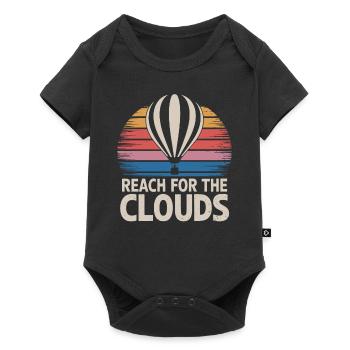Citation d’inspiration de ballon chaud - Reach For The - Body à manches courtes Premium Bébé - noir - Devant