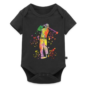 Golfer Colorsplash Golf miniature pour enfants - Body à manches courtes Premium Bébé - noir - Devant