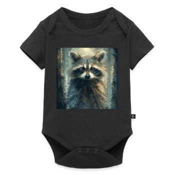 Raccoon - Baby Premium short-sleeve bodysuit - black - Front