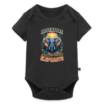 L’aventure à dos d’éléphant vous attend avec les éléphants - Body à manches courtes Premium Bébé - noir - Devant