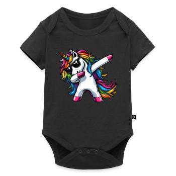Licorne à pois surprise Rainbow Girl - Body à manches courtes Premium Bébé - noir - Devant