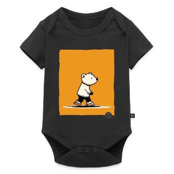 Little polar bear on skates - Baby Premium short-sleeve bodysuit - black - Front