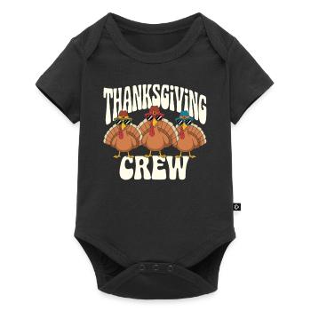 Thanksgiving crew turkeys with sunglasses and - Baby Premium short-sleeve bodysuit - black - Front