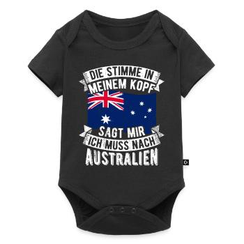 Australia Vacation Sun Beach Kangaroo Party Roadt - Baby Premium short-sleeve bodysuit - black - Front