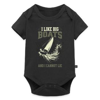 J’aime les grands bateaux et je ne peux pas mentir – Sailing Design - Body à manches courtes Premium Bébé - noir - Devant