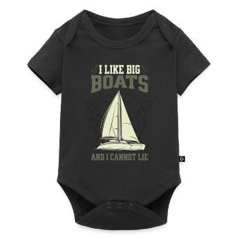 J’aime les grands bateaux et je ne peux pas mentir - voilier - Body à manches courtes Premium Bébé - noir - Devant