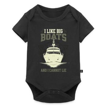 I Like Big Boats And I Cannot Lie – Yacht Design - Baby Premium Kurzarmbody - Schwarz - Vorne