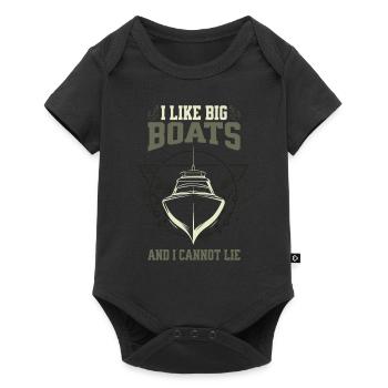 I Like Big Boats And I Cannot Lie – Frontal Boot - Baby Premium Kurzarmbody - Schwarz - Vorne