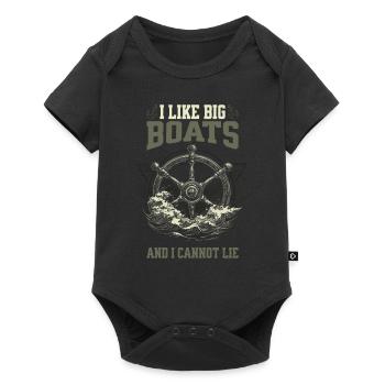J’aime les gros bateaux et je ne peux pas mentir Conception du volant - Body à manches courtes Premium Bébé - noir - Devant