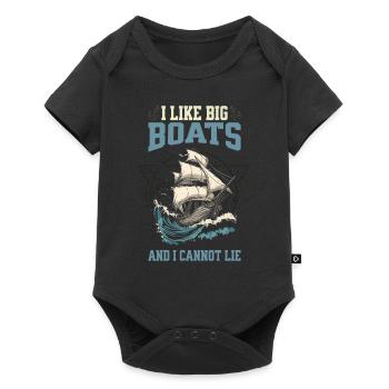 J’aime les grands bateaux et je ne peux pas mentir – voilier - Body à manches courtes Premium Bébé - noir - Devant