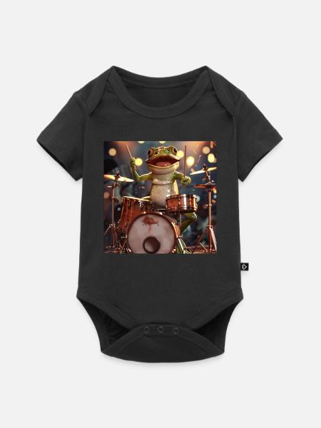 Frosch - Baby Premium Kurzarmbody - Schwarz