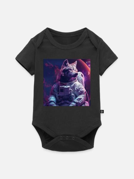 Wolf - Baby Premium Kurzarmbody - Schwarz