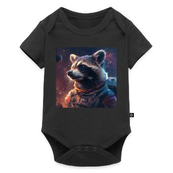 Raccoon - Baby Premium short-sleeve bodysuit - black - Front
