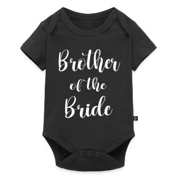 Brother Of The Bride Family Bridal Party - Baby Premium Kurzarmbody - Schwarz - Vorne