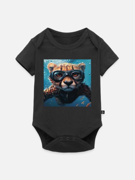 Gepard - Baby Premium Kurzarmbody - Schwarz