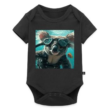 Koala - Baby Premium Kurzarmbody - Schwarz - Vorne