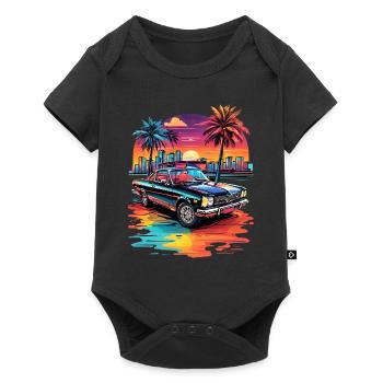 Retro Car Cruiser at Sunset - Baby Premium short-sleeve bodysuit - black - Front