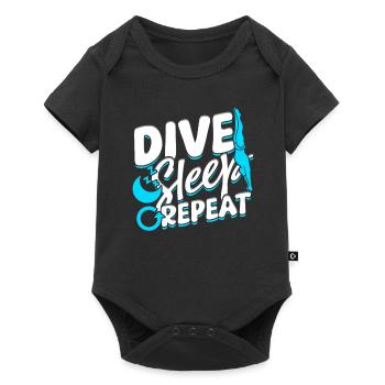 Taucher Sporttauchen Tauchen Dive Sleep Repeat - Baby Premium Kurzarmbody - Schwarz - Vorne