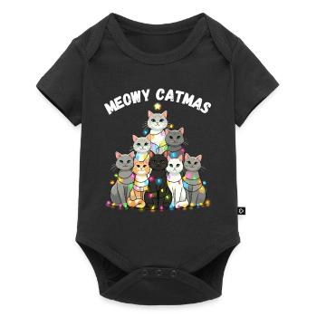 Meowy Catmas Chats de Noël Arbre de Noël - Body à manches courtes Premium Bébé - noir - Devant