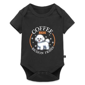 Café et Bichon Frisé - Body à manches courtes Premium Bébé - noir - Devant