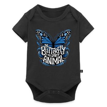 Schmetterling Le papillon est mon animal spirituel - Body à manches courtes Premium Bébé - noir - Devant