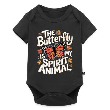 Schmetterling Le papillon est mon animal spirituel - Body à manches courtes Premium Bébé - noir - Devant