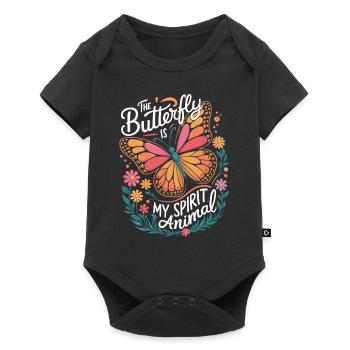 Schmetterling Le papillon est mon animal spirituel - Body à manches courtes Premium Bébé - noir - Devant
