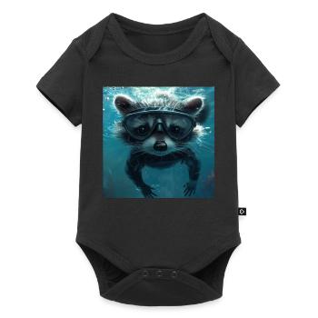 Raccoon - Baby Premium short-sleeve bodysuit - black - Front