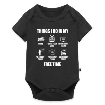 Dinge Die Ich In Meiner Freizeit Mache - Baby Premium Kurzarmbody - Schwarz - Vorne