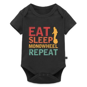 eat sleep monowheel repeat Design for a fan of - Baby Premium short-sleeve bodysuit - black - Front