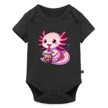 Axolotl Boba Thé Buvant Otaku Anime Lover - Body à manches courtes Premium Bébé - noir - Devant