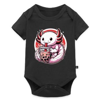 Axolotl Boba Thé Buvant Otaku Anime Lover - Body à manches courtes Premium Bébé - noir - Devant