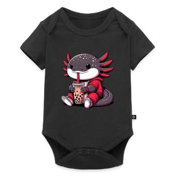 Axolotl Boba Thé Buvant Otaku Anime Lover - Body à manches courtes Premium Bébé - noir - Devant