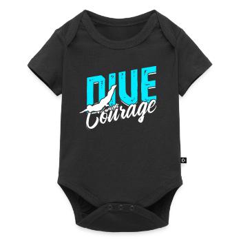Taucher Sporttauchen Tauchen Dive With Courage - Baby Premium Kurzarmbody - Schwarz - Vorne