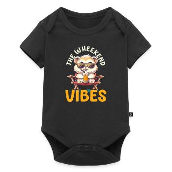 Meerschweinchen Die Wheekend Vibes - Baby Premium Kurzarmbody - Schwarz - Vorne